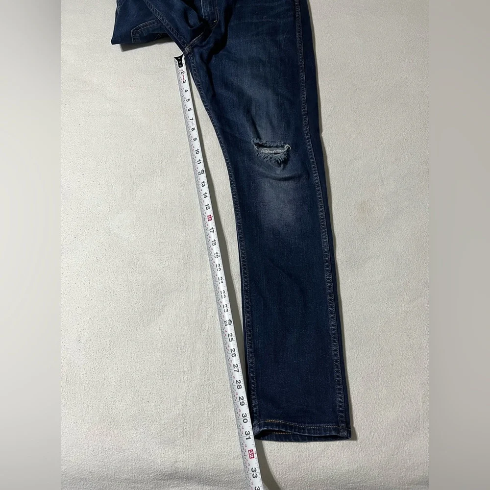 Levis 512 Mens 34x32 Actual 34x31‎ Blue Slim Fit Tapered Leg Orange Tab